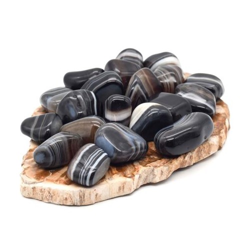 Pierre roulée agate noire - roulée,