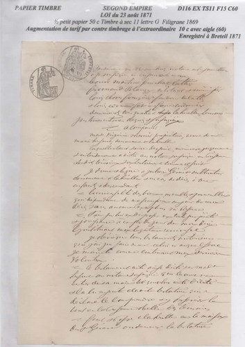 Fiscaux france papier timbre - france,