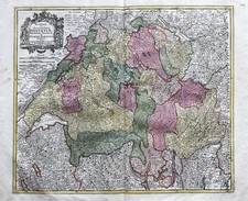 Suisse Carte Lot De Gravure En Cuivre 1760