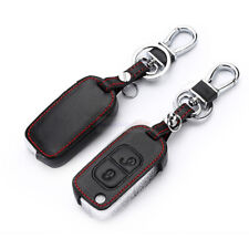 For Mercedes Benz SLK 2 Button Remote Fob Bag Holder Leather Car Key Cover Case