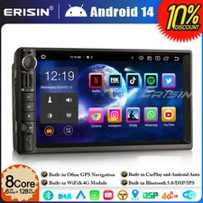 8-Core 6+128GO 2Din Stéréo Android 14 Autoradio Bluetooth GPS Navi WiFi DAB+ TNT