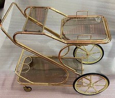 1970′ Desserte Roulante Fer Doré Avec plateau Amovible Provenance PalaceParisien