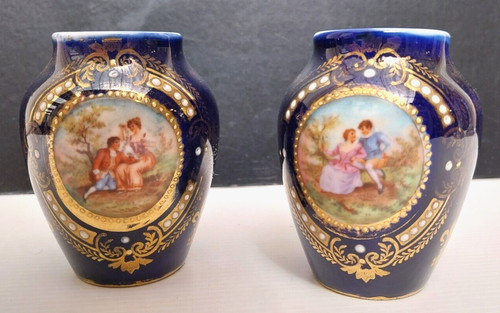 Paire vase bleu cobalt - bleu,