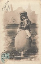 CP CHILD HAT FISHERMAN FISHING ROD ON EGG - 24470