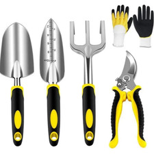 Outils De Jardinage Kit 5 Pièces Aluminium Robustes Sécateur Gants Pelle truelle