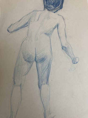 Ancien dessin crayon - crayon, sur