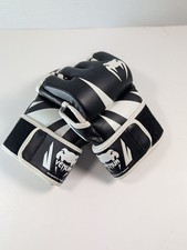 Venum MMA Gloves Small Black White Open Finger Training Grappling VENUM-0666
