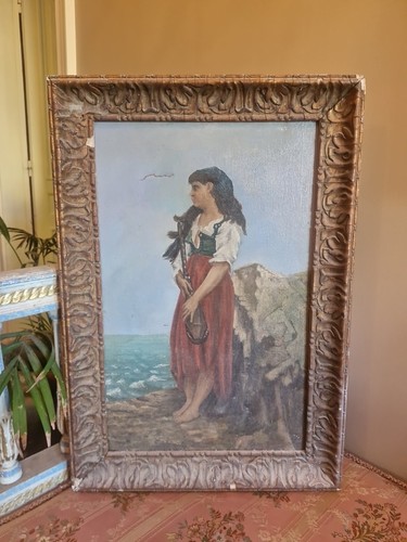 Peinture ancienne encadrée - ancienne,