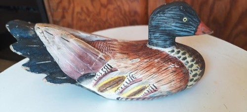 Canard bois sculpté - , peint