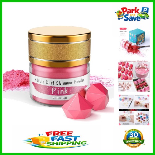 Pink edible luster dust 5g - dust,