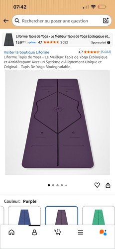 Tapis yoga liforme violet neuf - liforme,