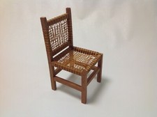 Vtg handemade mahogany wood doll toy chair - Ancienne chaise en bois d'acajou