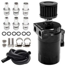 Universal Aluminum Oil Catch Can Kit Reservoir Baffled Tank with Breather Filter