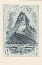 Exlibris Livre D'Art Radierung Alfred Soder 1880-1957 Matterhorn Alpes Piolet