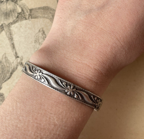 Ancien bracelet jonc argent - bracelet,