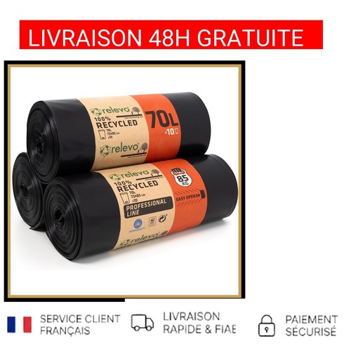 Sacs poubelle relevo 70l - poubelle,