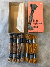 BOITE 7 ECHEVEAUX LAINE TAPISSERIE DMC DOLLFUS MIEG & CIE