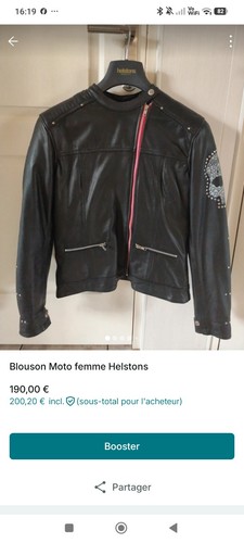 Blouson moto femme helstons - femme, l