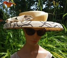 GRAND CHAPEAU CÉRÉMONIE SOLEIL NEUF T 55 PAILLE NATURELLE ITALIE DÉBUT 2000