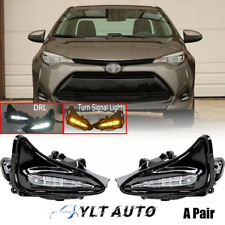 Pair Fit 2017-2019 Toyota Corolla L LE XLE Double Color Fog Lamps Fog Lights Kit