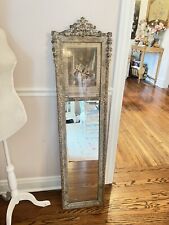 Antique Trumeau Vtg Mirror Antique Victorian Print Gesso Ornate Frame Barbola