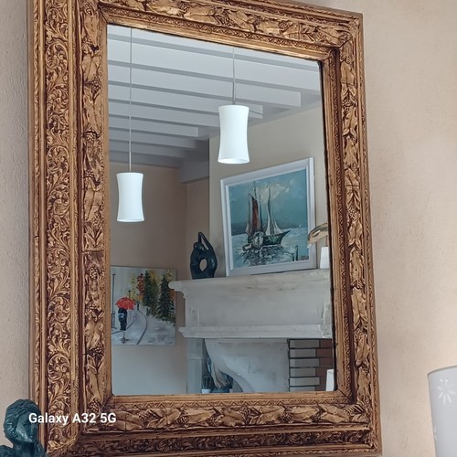 Miroir ancien doré mural - , et