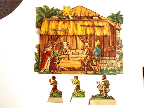 Ancienne crèche noël - ancienne,