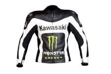 KAWASAKI Veste en Cuir de Moto