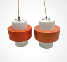 Paire De Suspensions Lampes Philips Mod. Lierre Design Louis Kalff Vintage 1960s