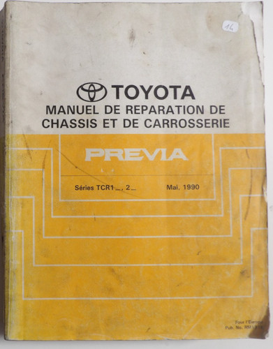 Manuel atelier toyota previa - d'atelier,
