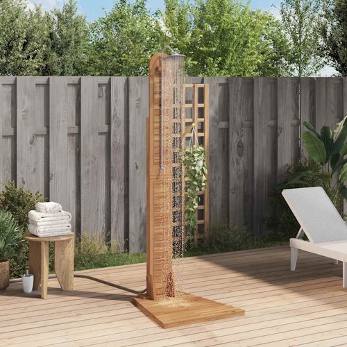Bois teck massif douche de - bois,