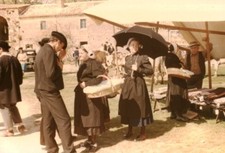 Old photo folk group market in Apremont 1960 Vendée 85