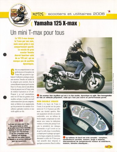 Fiche moto yamaha max - moto, 125