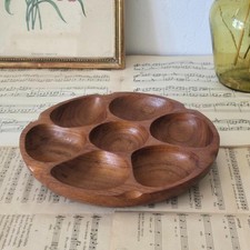 Plat vintage en bois de teck