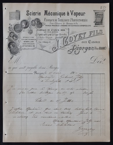 Billhead facture 1900 - 1900, riorges
