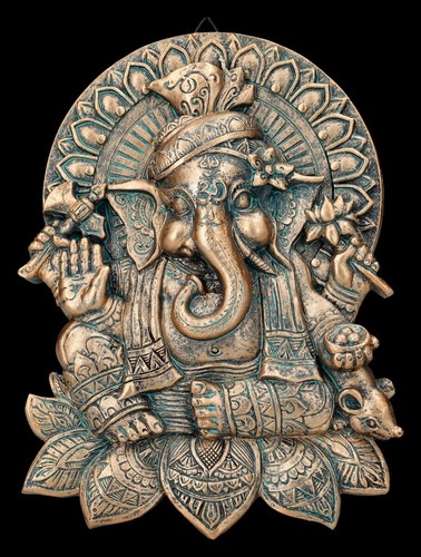 Ganesh relief couleur bronze - ganesh,