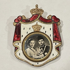 1938 King Farouk and Queen Farida Royal Wedding Pin brooch  Paulmann & Crone