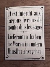 Ancienne Plaque Émaillée D’utilité Français / Allemand Rue Mercière Mulhouse WW2