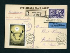 Suisse Carte Poste Aérienne Brugg à Genève 1927 Michel n°182