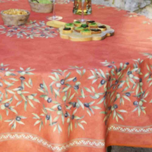 Nappe ronde 1m80 coton enduit - nappe,