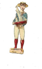 antique chrome cutout H. 11 cms Victorian scrap boy sailboat