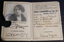 Student card ITALY year IX Free Time 1933 Italy with photo WW2 MILITARIA