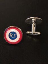 BOUTONS DE MANCHETTES Cocarde Tricolore RF Bleu Blanc Rouge Cuff Lincks 2cm