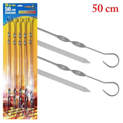 10x brochettes viande inox - 10x,