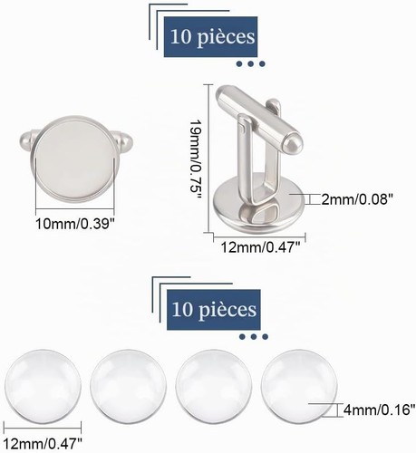 Boutons manchette acier - manchette,