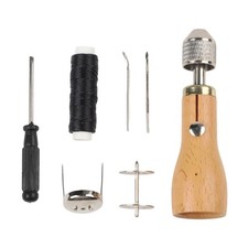 Machine à coudre manuelle en cuir conviviale avec compartiment de rangement pou