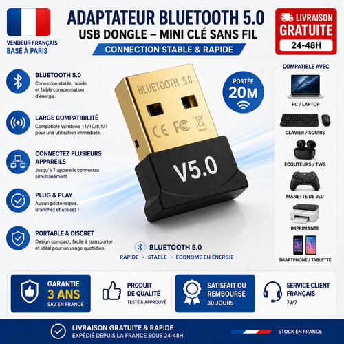 Adaptateur bluetooth usb - adaptateur, 5.0