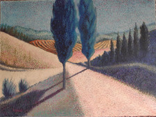 Antique Pointillist Painting, OIL on Canvas Signed Laugé