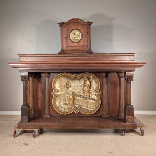Antique wood church altar - antique,