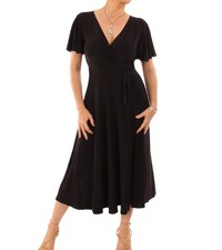 Nouvelle Robe Évasée À Manches Flutter Longueur Genou